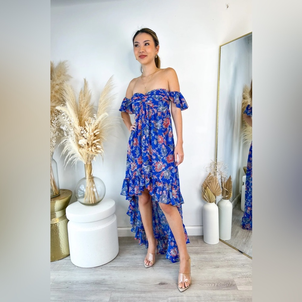 🆕MISA LOS ANGELES
Xirena Floral Ruffle High Low Maxi Dress Sz  XS